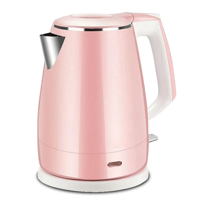 Hot Heater Double layer Water Boiler Electric Kettle Stainless Steel Electronic Pink color Electric Kettles