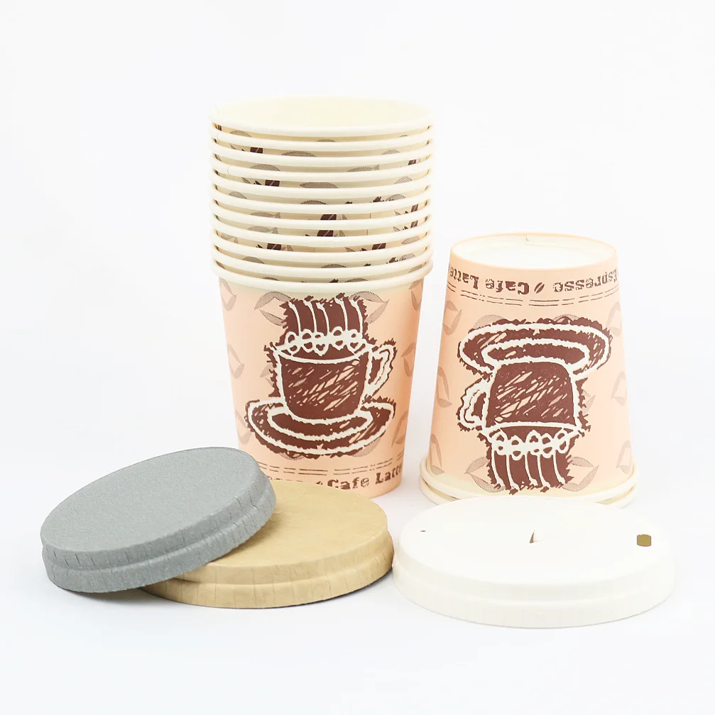 Disposable Leakproof 62mm Flat Lids Takeout Cup Lids Juice Coffee Cup Kraft Paper Cup Lids