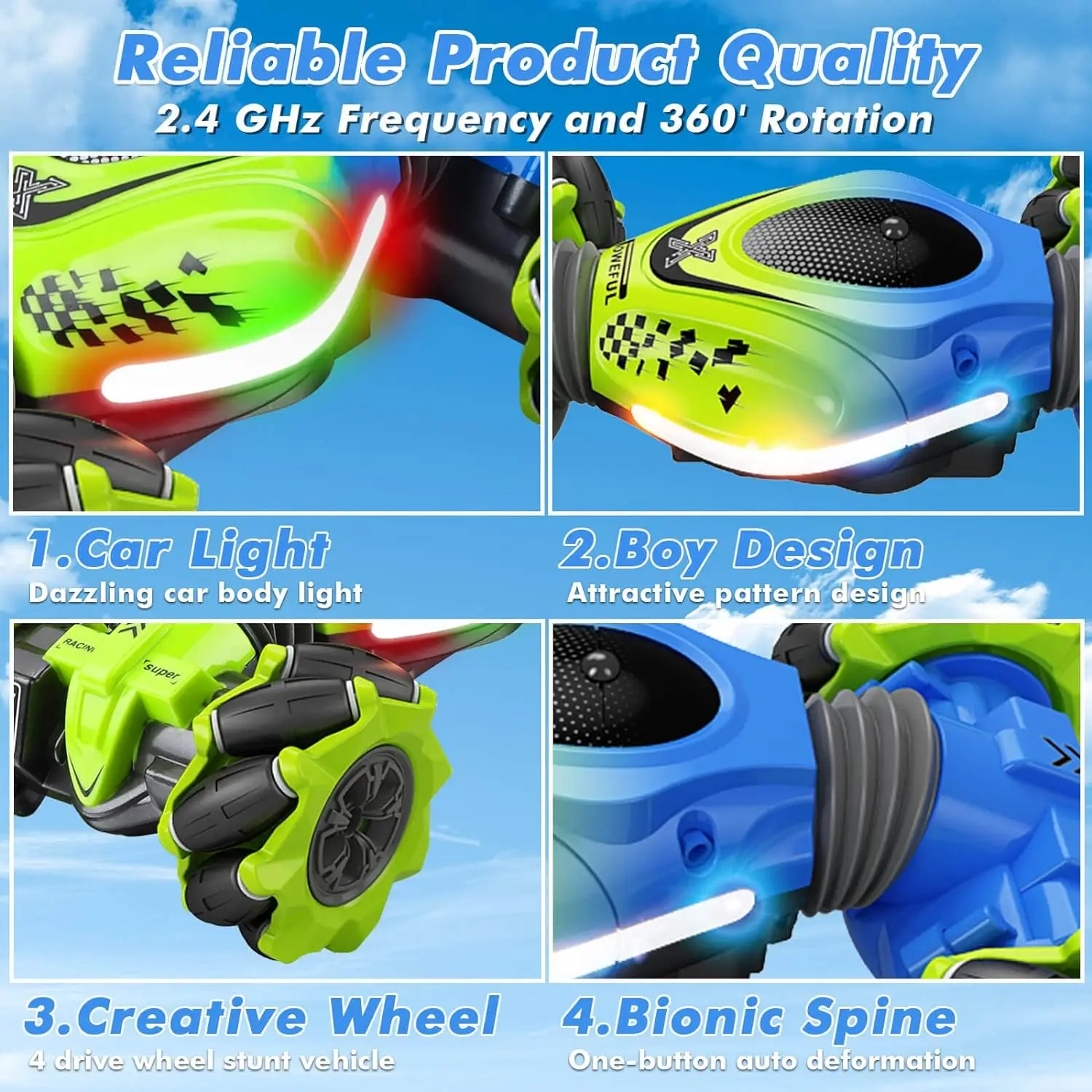 EPT Drift Hand Controlled Remote Control Twist Cars Offroad 360 Rotation 2.4GHz 4WD Gesture Sensing RC Stunt Car Toys