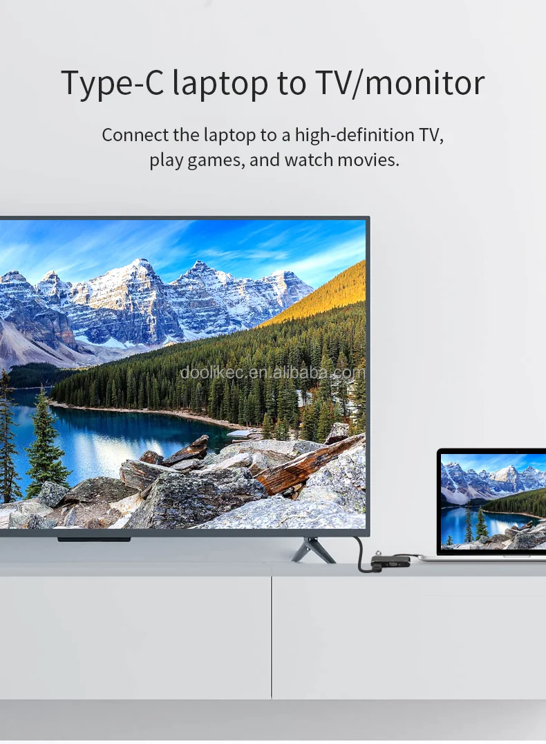 1080P Converter  USB-C to HDMI VGA 2K Adapter 3.1 Type C Cable