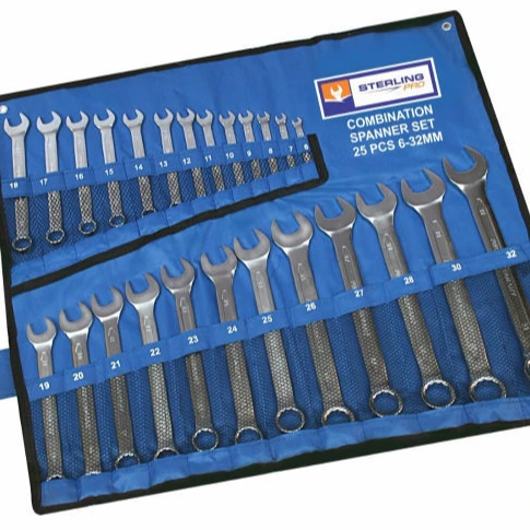 
Набор комбинированных гаечных ключей CrV с холодным тиснением, 25 шт. 