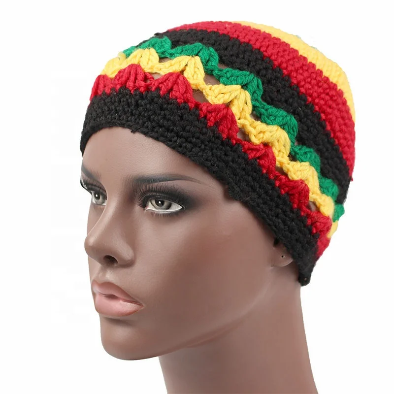 Unisex Men Knitted Reggae Hat Handmade Hat Winter Warm Acrylic Hat