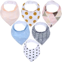 Newborn Absorbent Cloth Baby Bibs Waterproof Triangle Cotton Cartoon Child Bibs