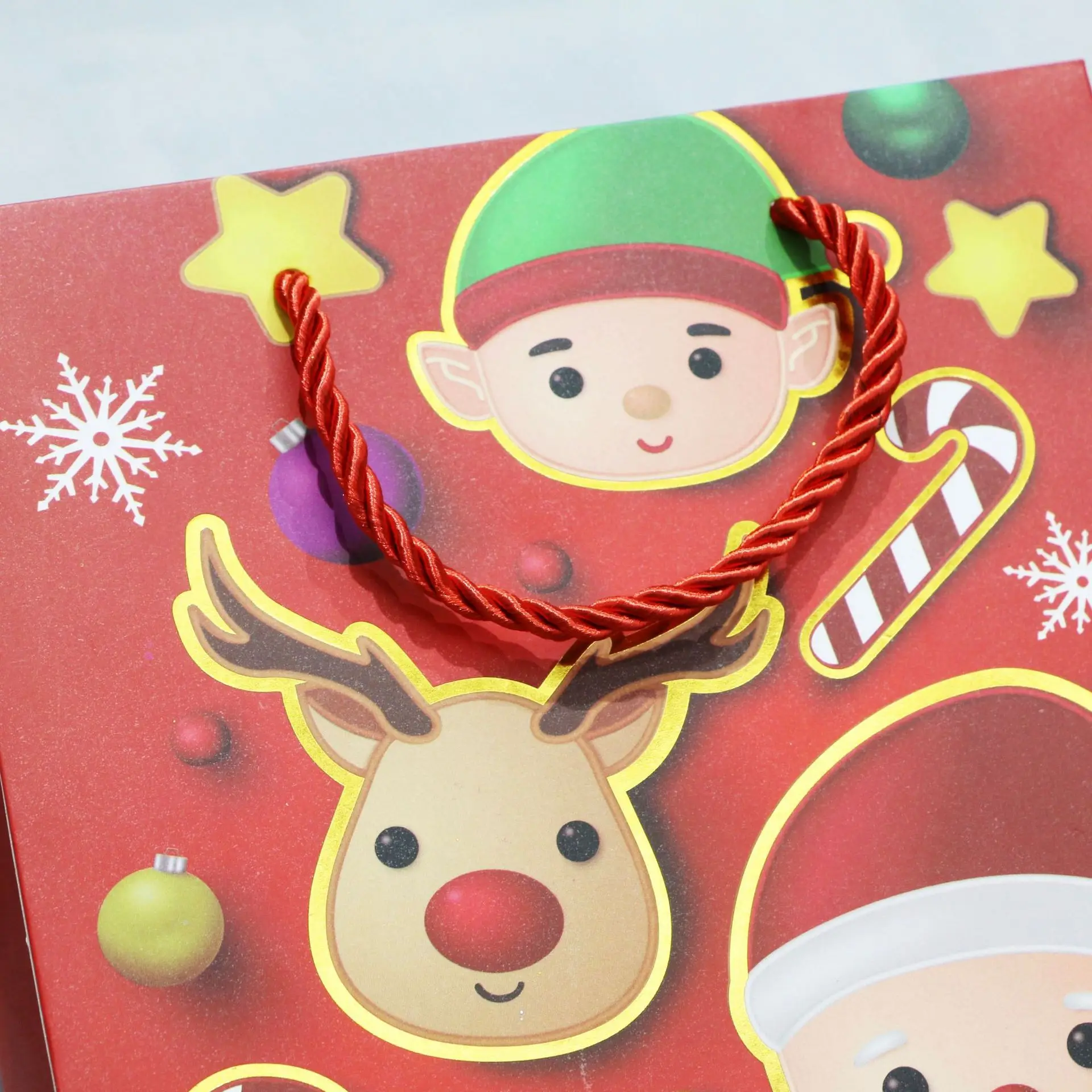 Gift Bag Brown Paper Bags Bolsa De Navidad Kraft Paper for Xmas Decorative Party Wholesale Christmas 8 Color Flexo Printing