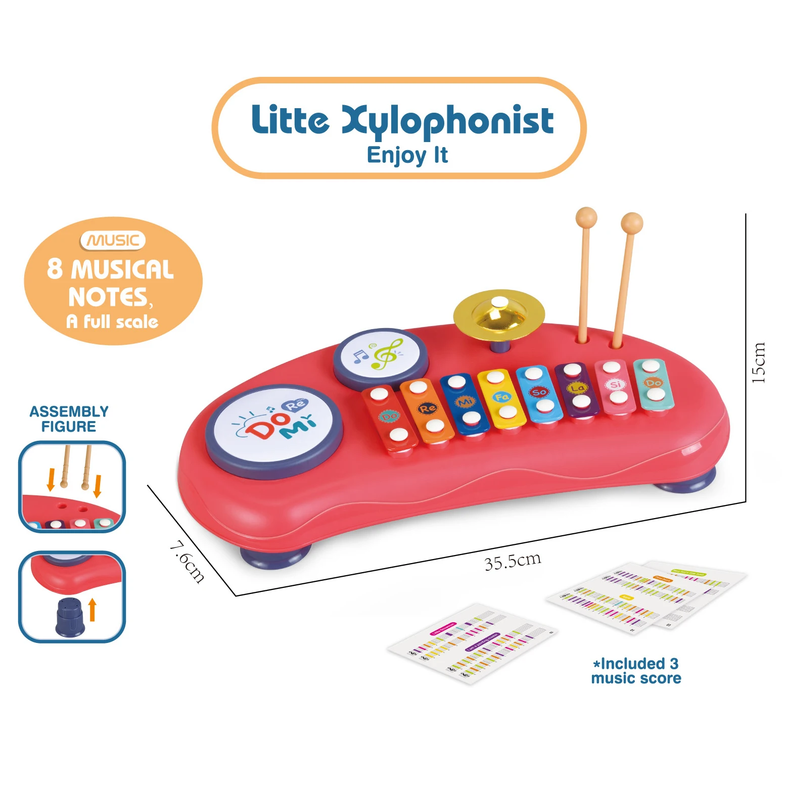 baby Musical Piano Toy Musical Keyboard Piano Set Infant Early Educational Instrument Learning for Boys Girls Birthday Gift