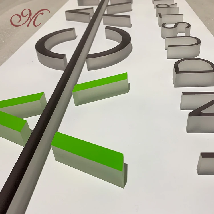 Company logo 3d stainless steel pan board acrylic letters face light advertising billboard