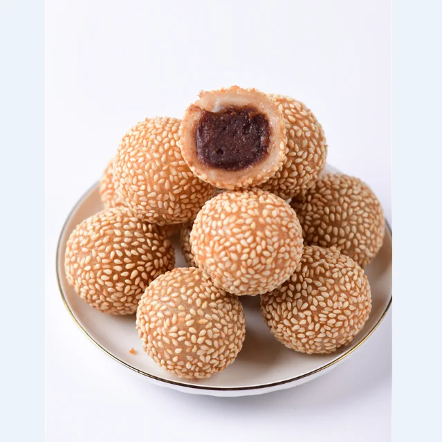 Chinese Snacks Sweet Food Sesame Ball with red bean paste filling Halal Food