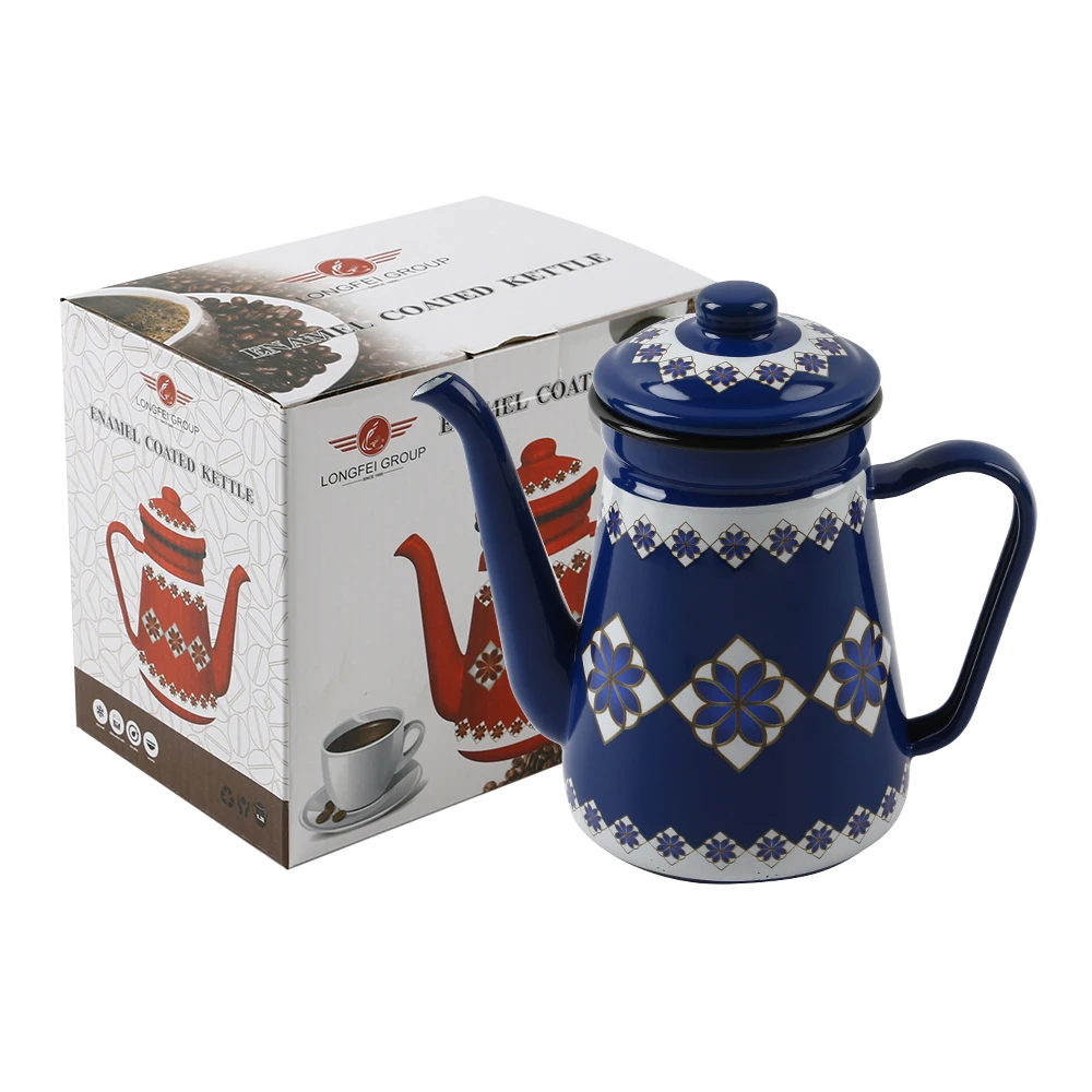 1.2L/1.5L unique designs Best seller Saudi Arabia tea pot coffee kettle camping enamel for high