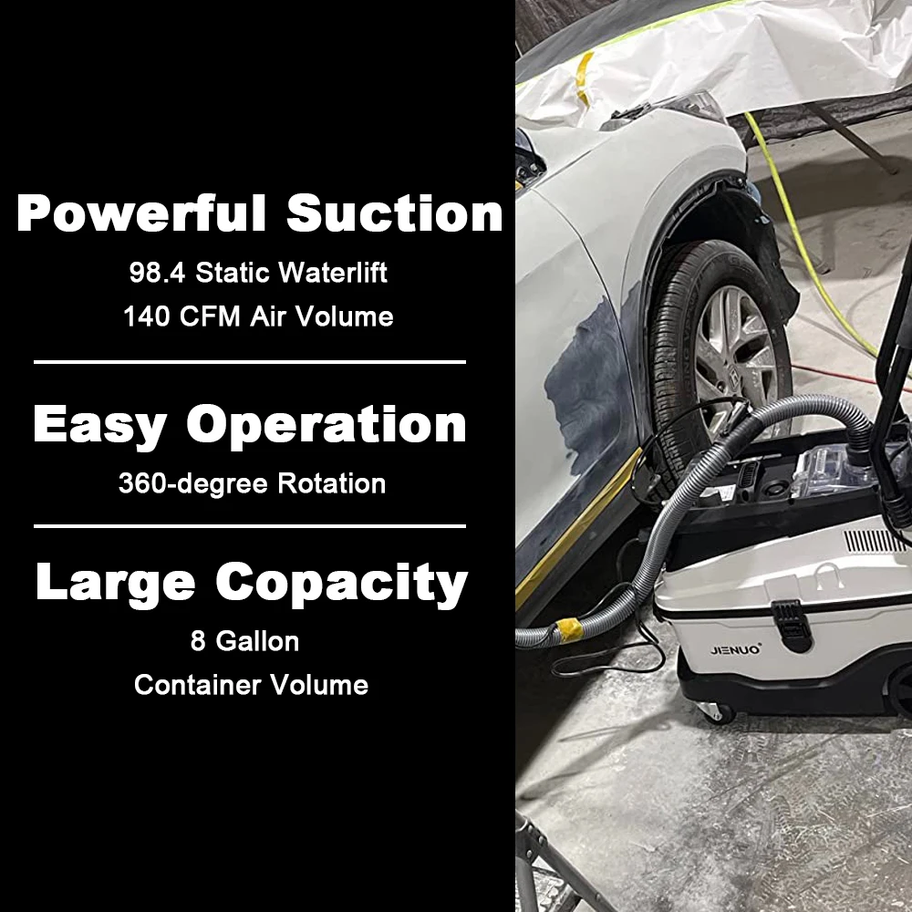 1600W Semi Automatic Vacuum Cleaner for Commercial Car Repair with Airtool Connector