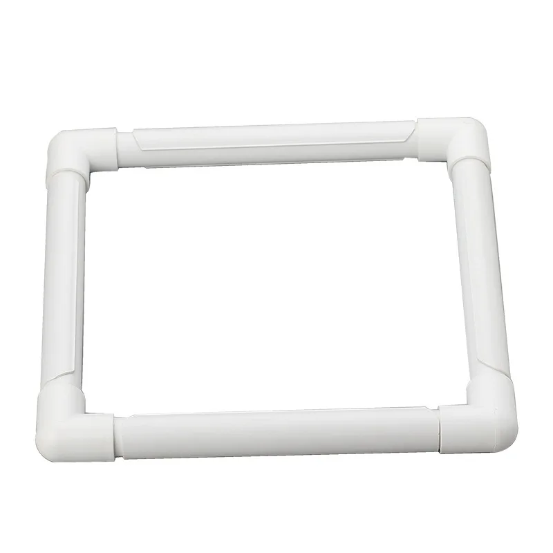 Plastic Cross Stitch Frame Square Embroidery Hoop White DIY Sewing Tools Sewing Hoop Handhold Craft Clip Embroidery Snap Frame