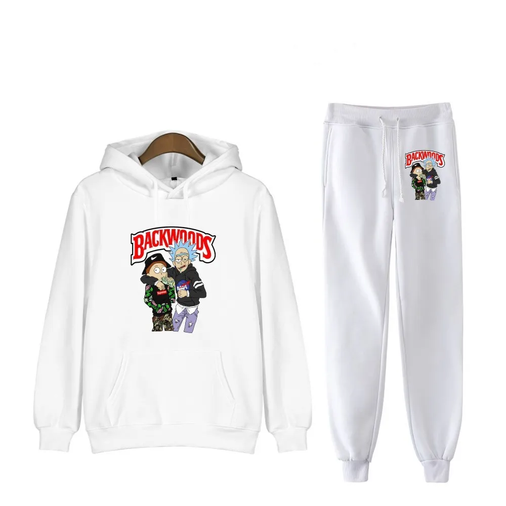 New arrival womens tracksuits 2 piece backwood hoodie outfit sets black two piece pants set women clothing 2021