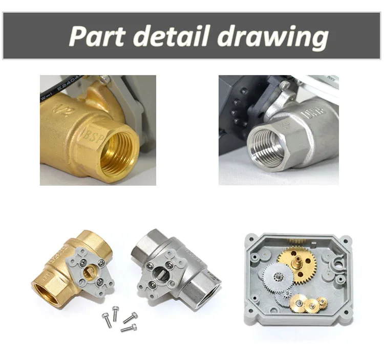 Manual function 3/8' small size 3-wire control SS304 Electric valve