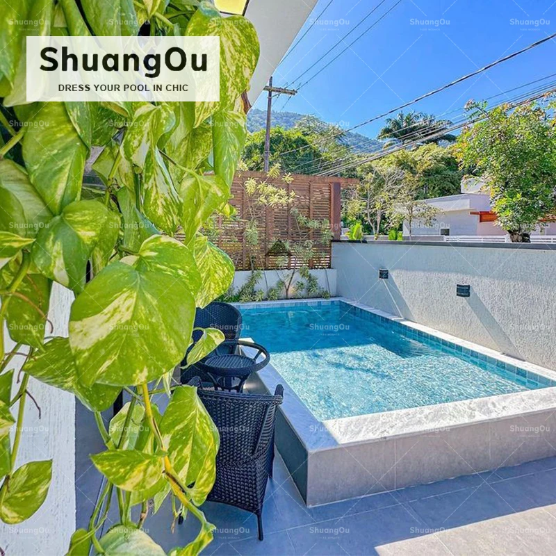 97X97mm Blue Mosaic Swimming Pool Tile Mesh Ceramic Bathroom Spa View Pool Mosaic Porcelain Tiles