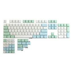 Ice Crystal Mint Keycaps 130 Keys XDA Profile Keycap PBT Dye Sublimation Keycap With 1.75u 2u Shift MAC 1.5U