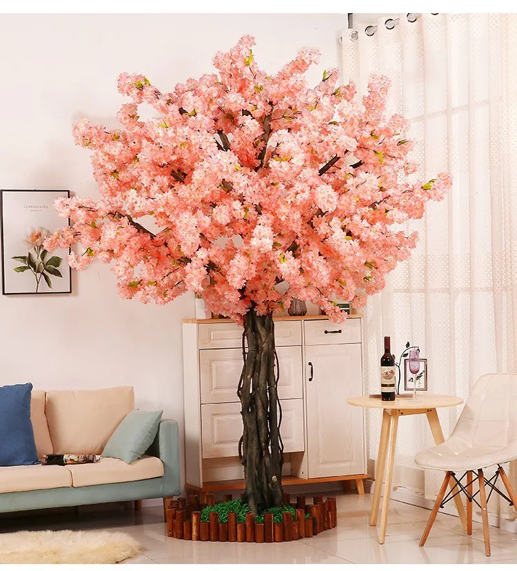 Large Interior Decoration Large Cherry Blossom Tree Simulation Plants Home Hotel Decoration Simulation Artificial Cherry Tree
