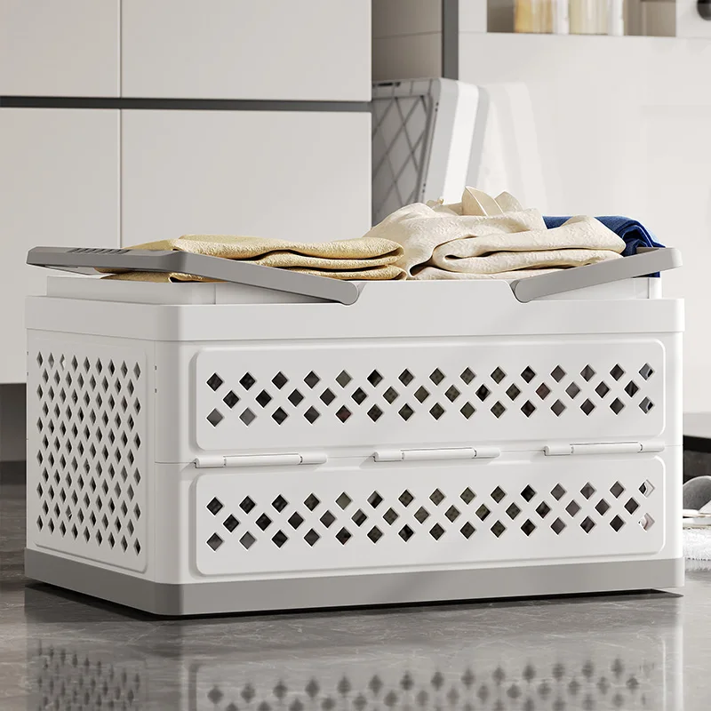 Outdoor Household Foldable Plastic Laundry Basket for Bathroom Storage of Dirty Clothes and Other Items