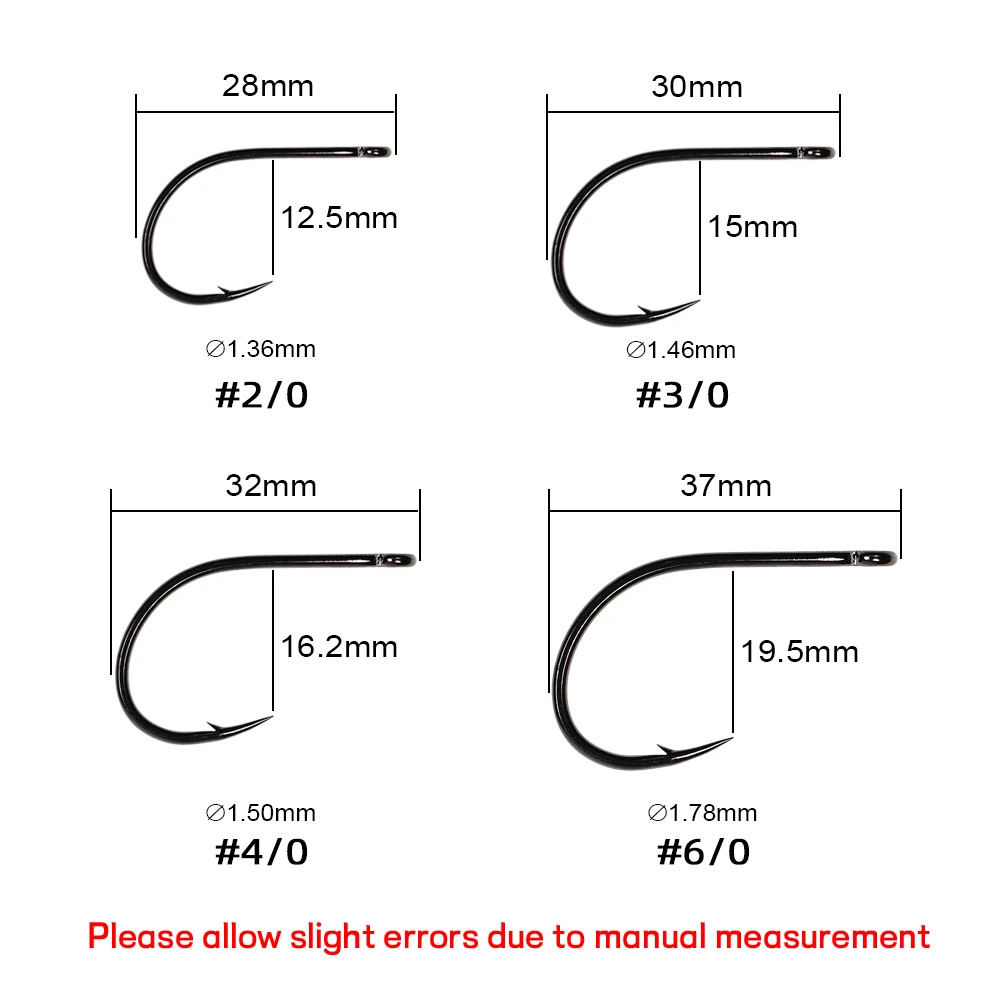 Bulk Saltwater Big Streamer Fly Hook Short-shank 2X Strength Wide Gap Fishing Hook for Tying Finesse Game Changer Trailer Tube