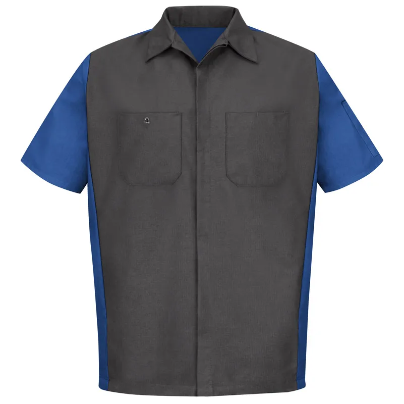 Высококачественная Мужская Рабочая Рубашка с коротким рукавом Механическая форма рабочая рубашка для мужчин