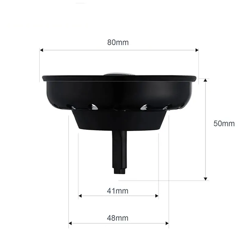 3.15 Black Kitchen Sink Strainer Basket farm spin lock sink strainer basket 80mm  stainless steel sink strainer