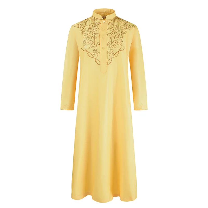 Мужская одежда модная кафтан абайя мусульманская мужская Jubba Thobe Qamis Вышивка свободная высококачественная ислам