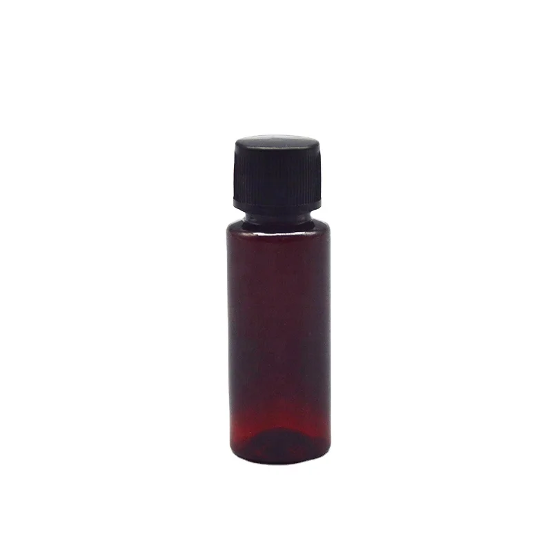 High-quality plastic oral liquid bottle 10ml 20ml brown PET plastic liquid syrup bottle dark screw cap empty bottle