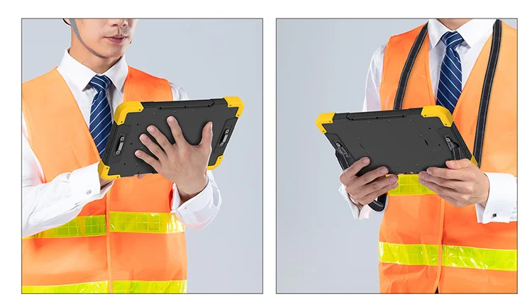 10.1inch LCD Rugged Touch Screen Li-battery Powered 4 Split Quad Recording Video Security Monitor