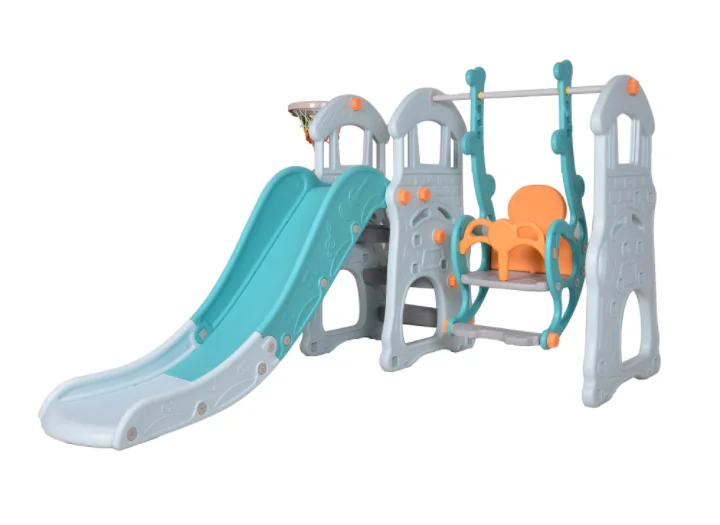 LY08501 Castle Combination Kids Plastic Slide and Swing with EN71-TUV