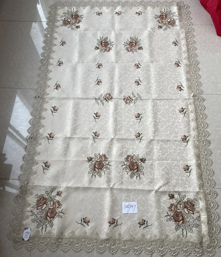 embroidered cutwork bamboo silk tablecloth