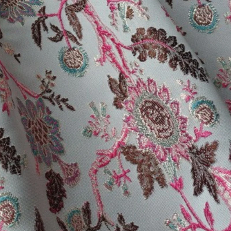 New popular thickened yarn-dyed jacquard brocade gold silk cockscomb flower fine fabric for clothing