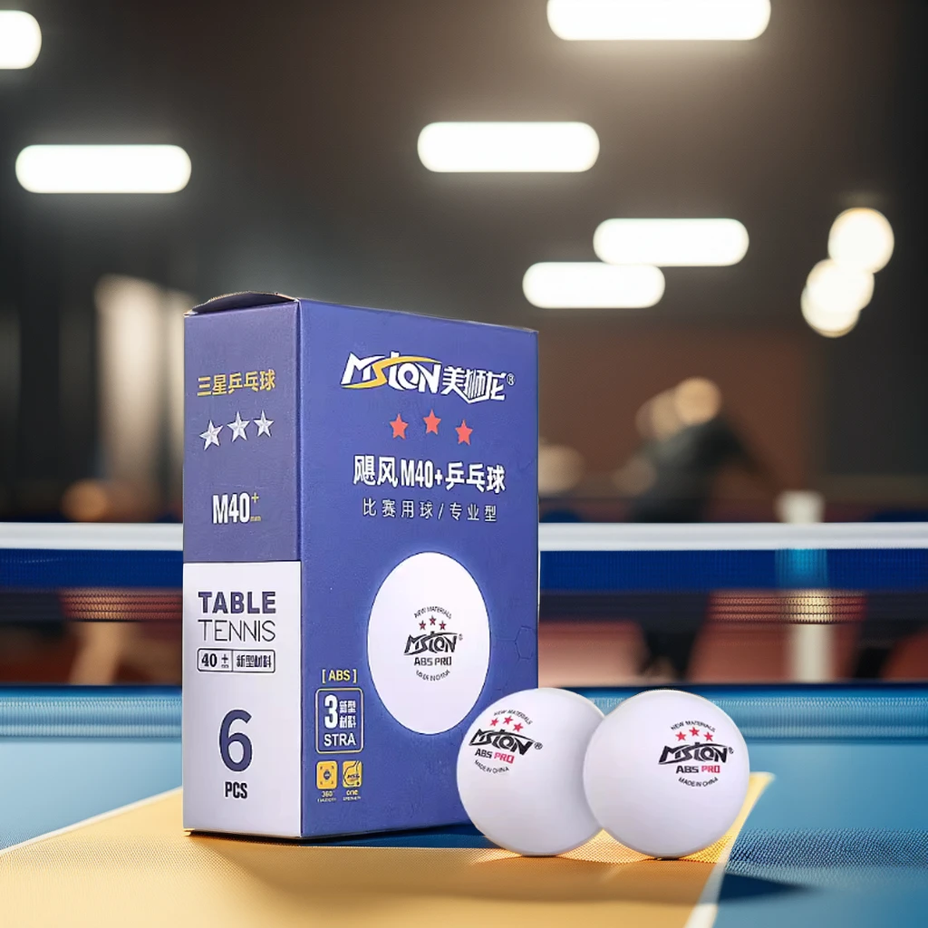 MSLON Series furacana M40+ Three Stars Table Tennis Competition Ball Exclusive 6-pack White ABS Material