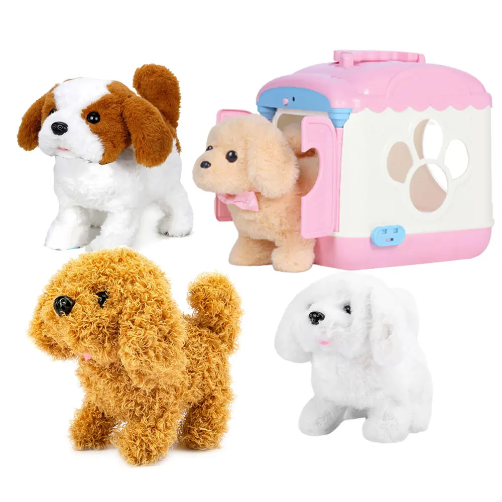 HEYWIN Plush Dog Toys for Kids,  voice control Stuffed puppy with Electric pet cage best gift for children birthday (933-26E)