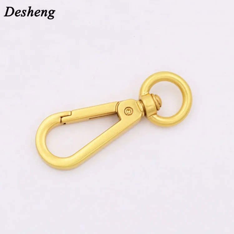 12mm Inner Gold Snap Hook Bag Hardware Metal Flat Snap Hook For Belt Strap