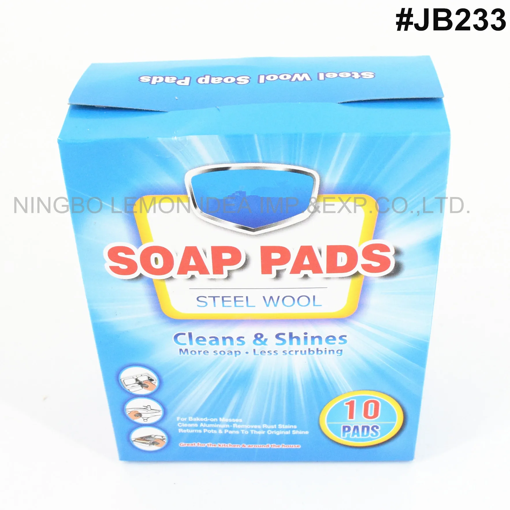 
10 PCS steel wool soap pads metal scouring cooktop cleaning disposable stain sponges box package 