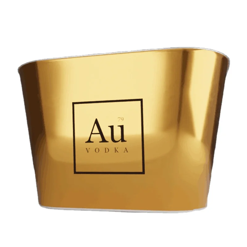 Low moq Custom Gold Painting Color Metal Oval Ice Bucket 10L