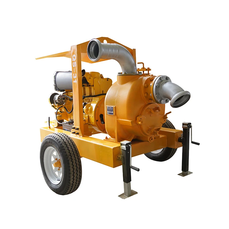 230m³/h Driven By Diesel Engine Centrifugal Type Cast Iron Material Self Priming Sewage Pump With Mobile Trailer
