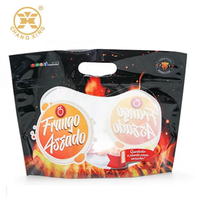 Custom Label Food Packaging Design Zipper Plastic Roasted Chicken Packaging Bags