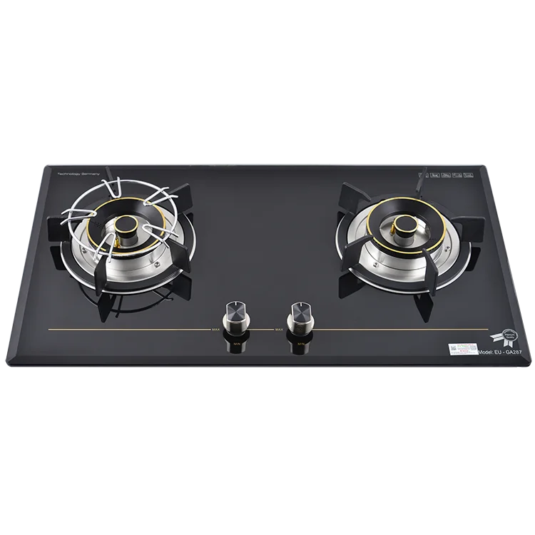 Cheapest direct selling pure copper burner black tempered glass gas stove