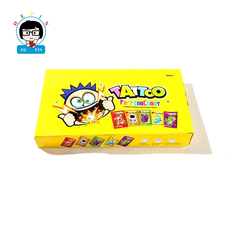 Оптовая продажа фруктовый вкус сладкие Кислые Конфеты смешанные цвета твердые конфеты с татуировкой