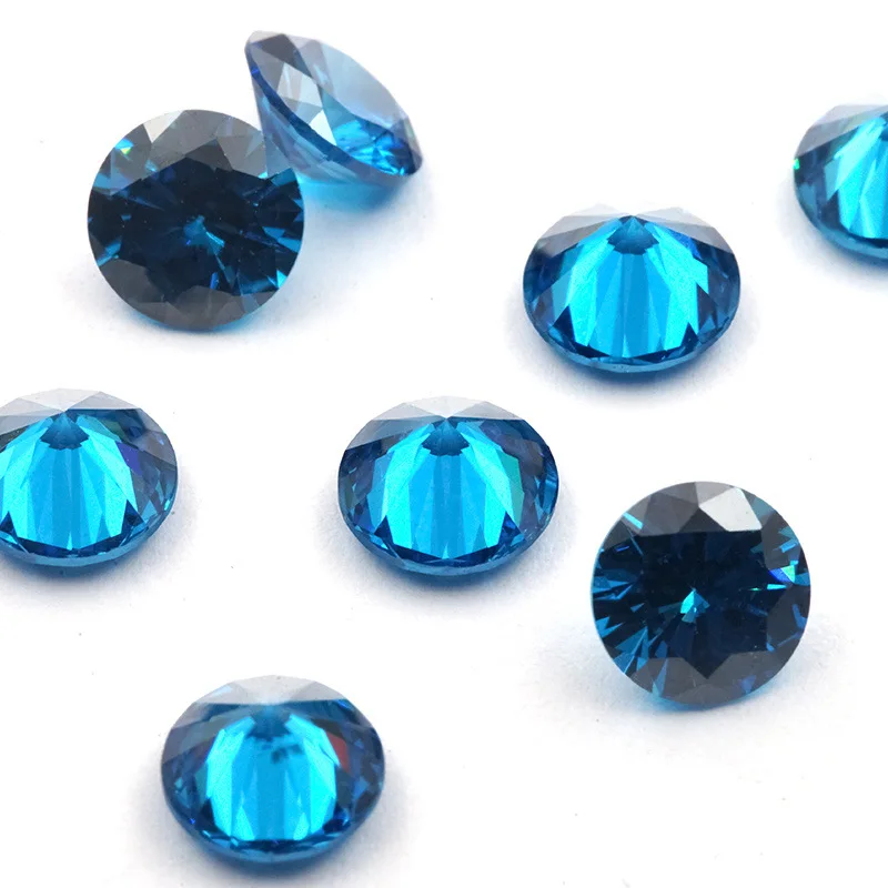 Wuzhou Gemstone Round Colored Zircon Artificial Gemstone Cubic Zirconia Jewelry Inlay Loose Stone
