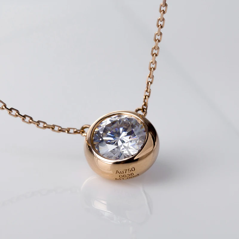 Модные белые цвет 1 ct синтетический бриллиант 18K золотое колье ожерелье для женщин