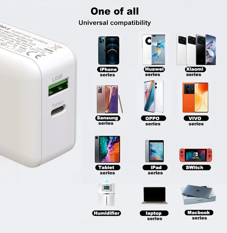 smart ic 20 w type c cable fast charging adapter all in one usb c 20w power adapter charger for iphone 12 pro max charger 20watt