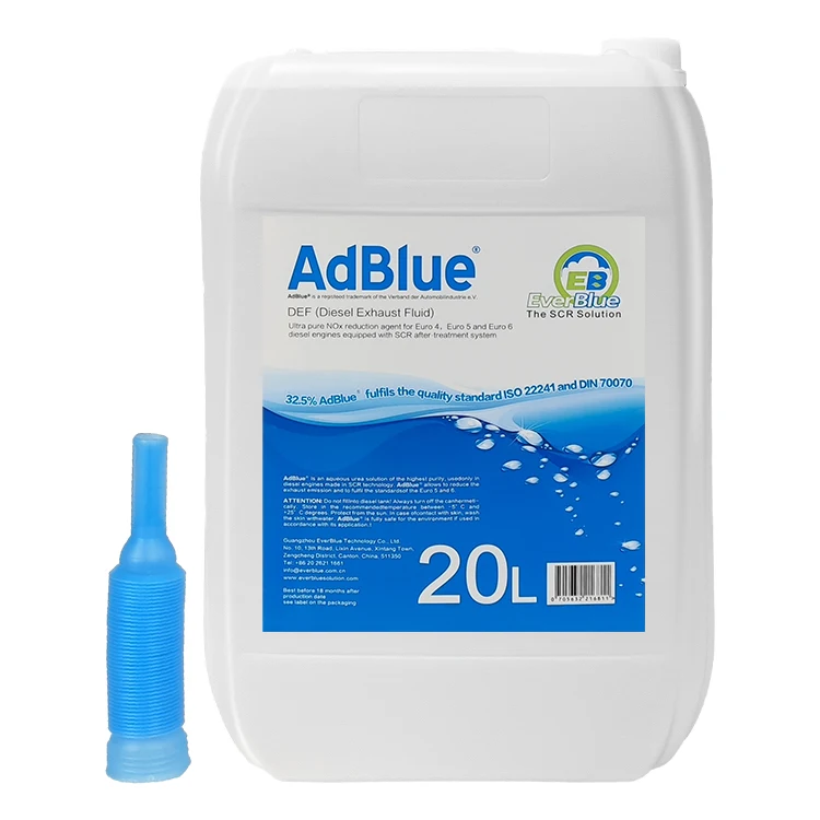 High purity 20L AdBlue EverBlue diesel exhaust fluid manufacture meet ISO22241 DEF for SCR system