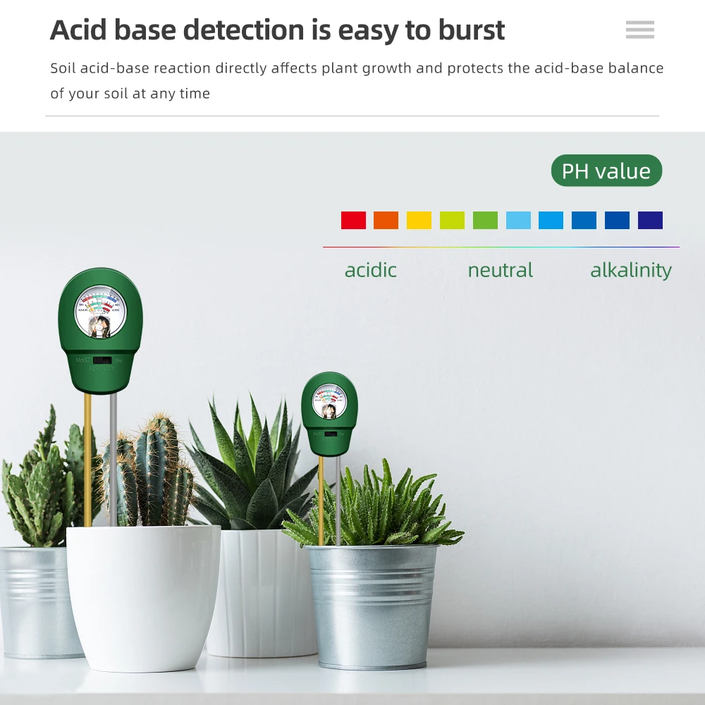 Digital 3 in 1 Garden Planting Tool PH Moisture Analyzer Monitor Soil Fertility tester