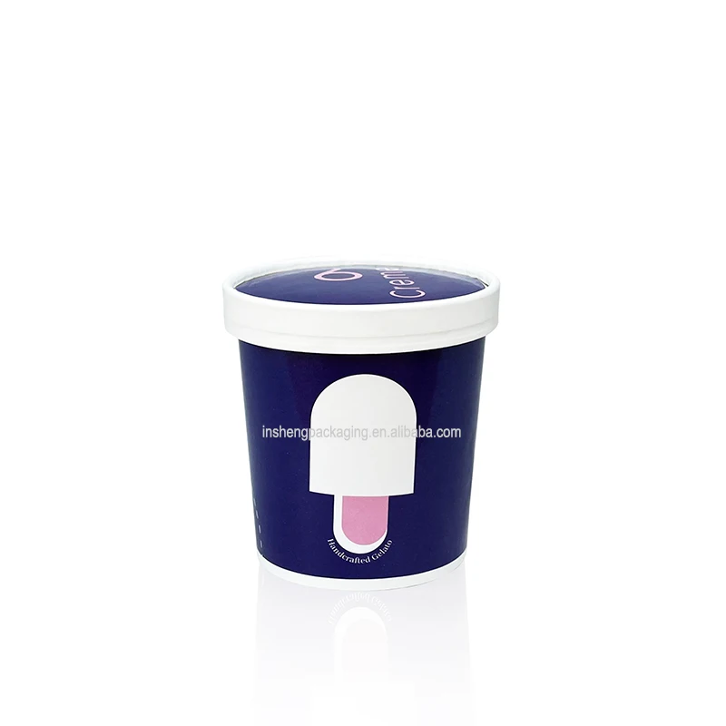 Быстрая отправка индивидуальный логотип пищевая бумажная чашка 6 унций 12 16 для мороженого контейнер с крышками