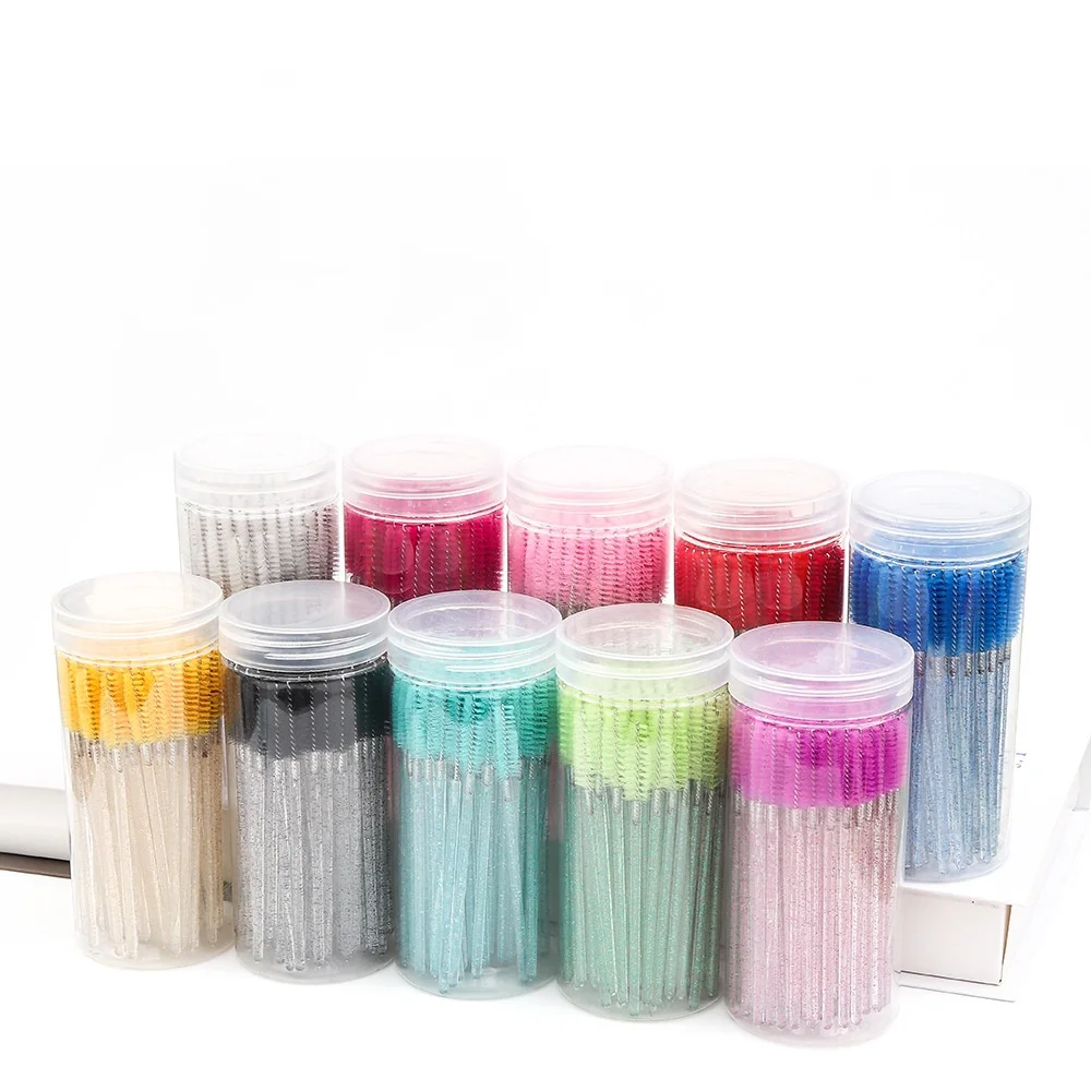 DailyQueen Eyelash Extension Cosmetics MakeUp Crystal Spoolies Mascara silicone eyelash extension cleaning brush glitter