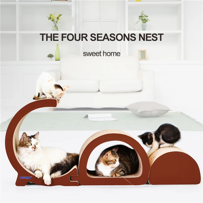 2020 New Design Lunar Arc Multifunction Pet Cat Cardboard Scratching Cute Cat Scratcher