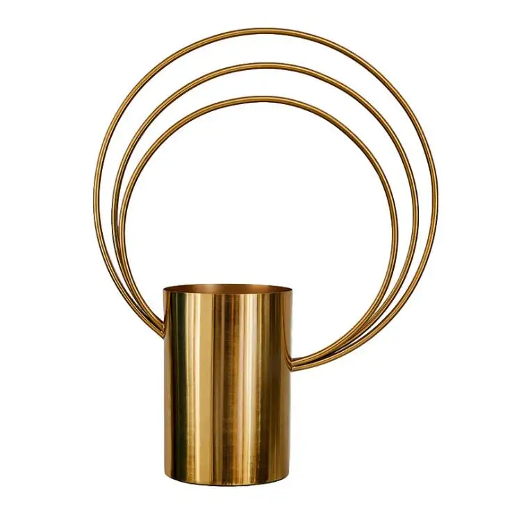 Gold flower table vases with iron art home decor luxury  flower vase home decor Christmas gift Artificial metal Flower vases