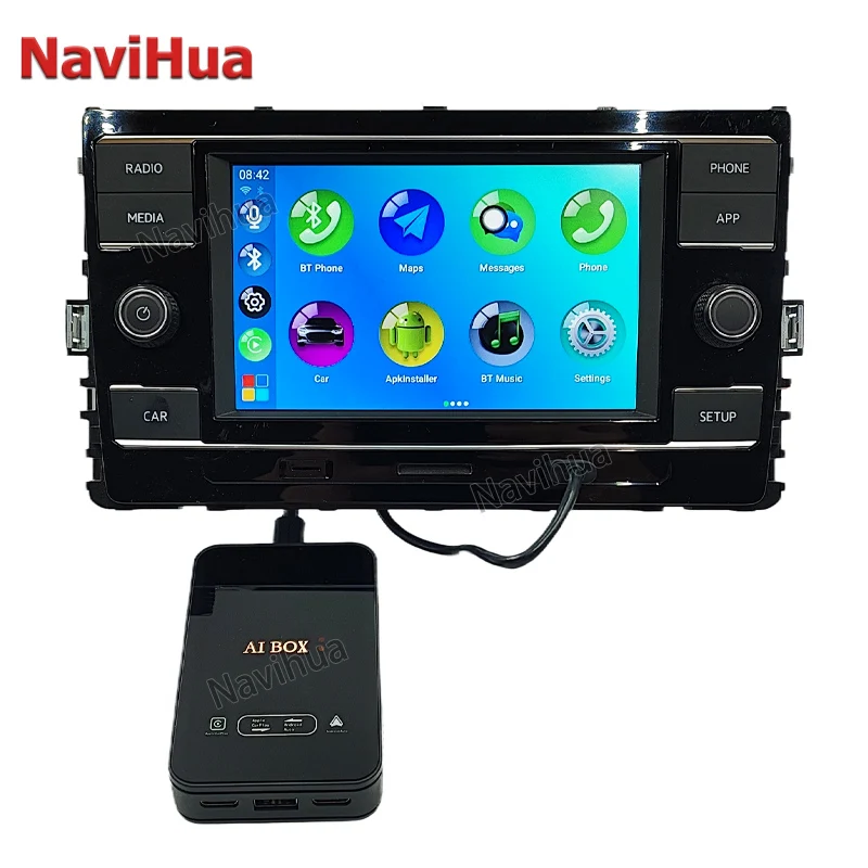 NaviHua Wholesale Android 13  Portable Wireless Android Auto Carplay Ai Box  Universal Carplay Adapter Youbute  Netflix Media