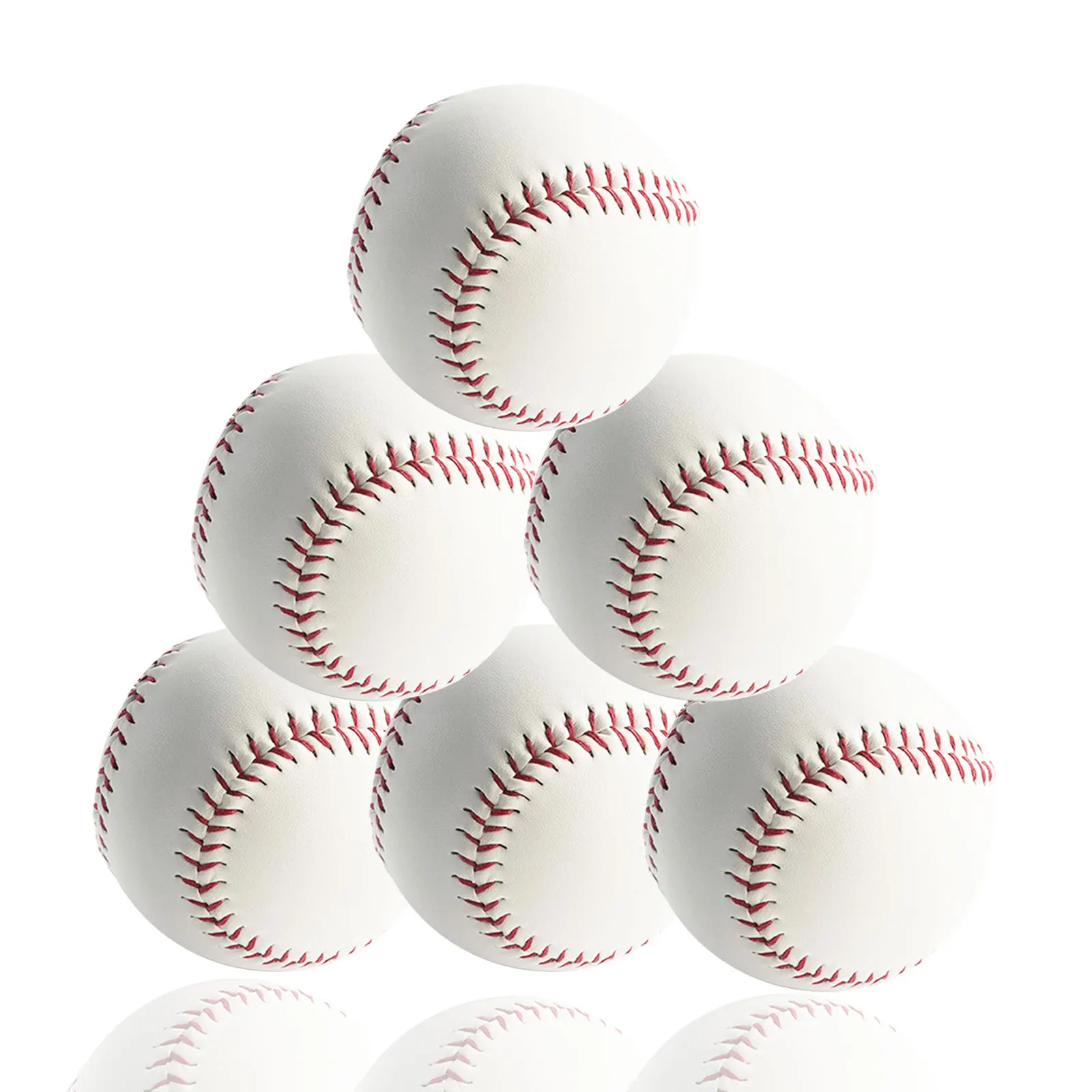 High Quality Synthetic PVC Leather Baseball Balls 9 Inch Different Cores for Baseball Training Synthetic Leather Baseball Ball