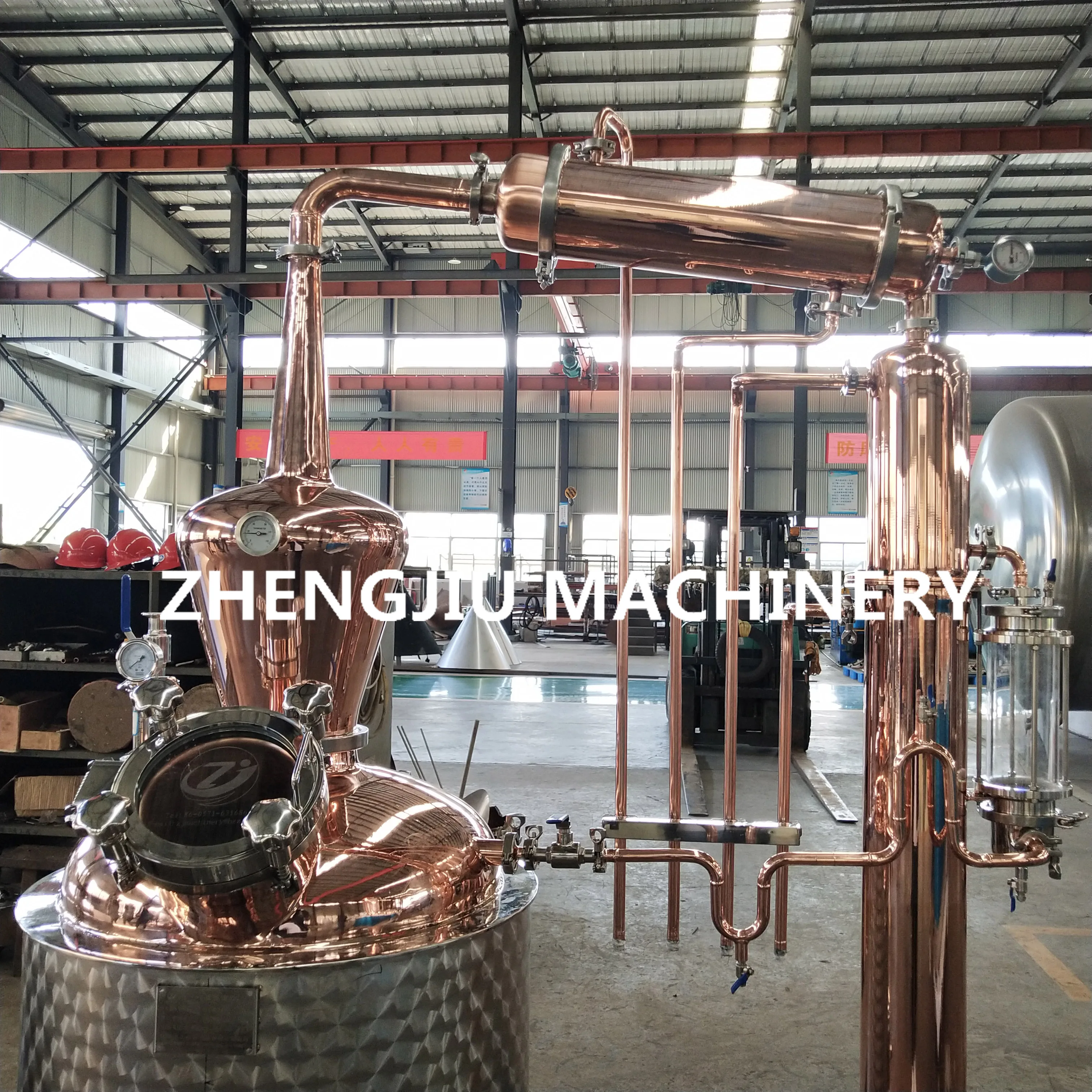 rose water distilling line alembic copper distillation essential oil distiller